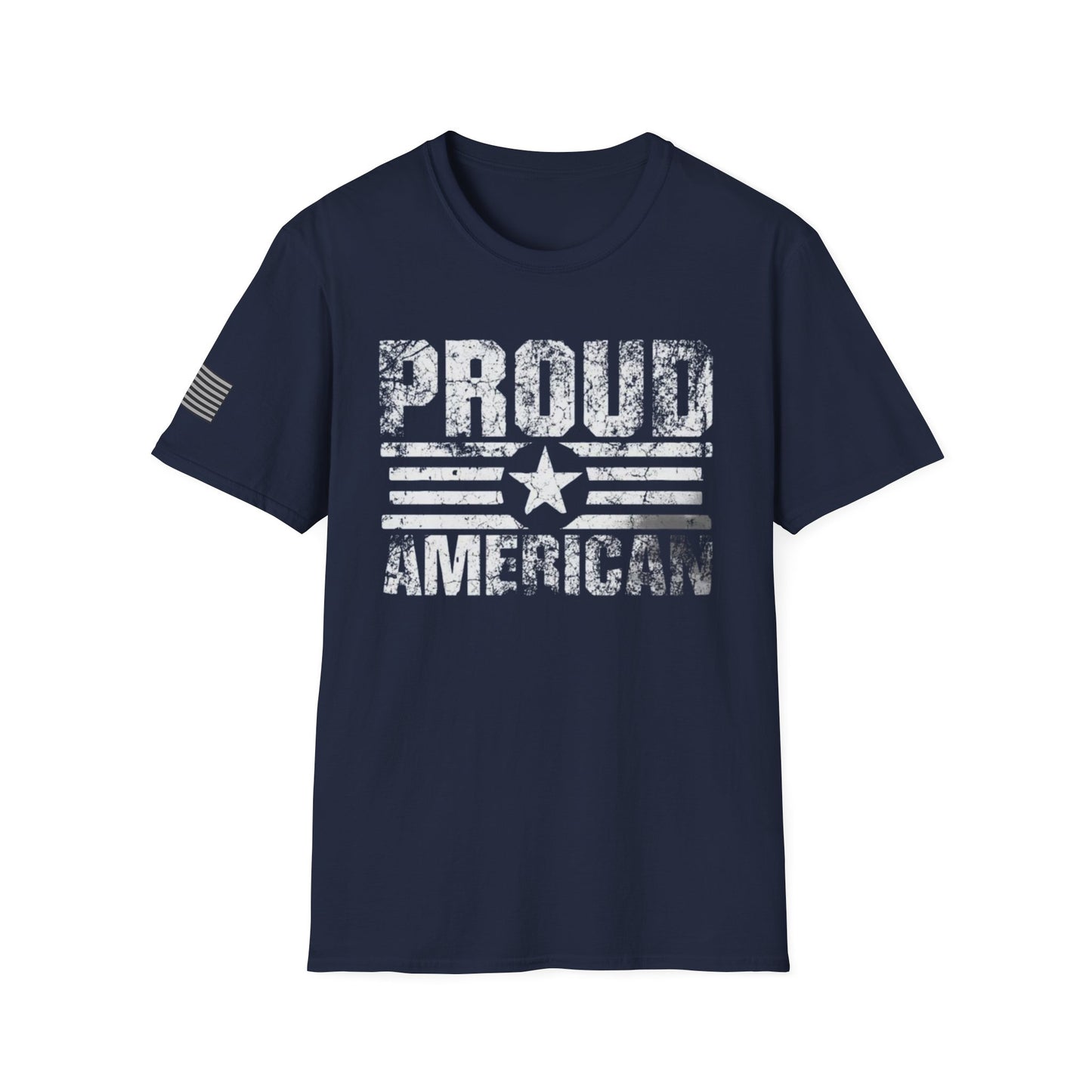 Proud American USA Flag Distressed Men T Shirt Patriotic Cotton Tee S - 3XL