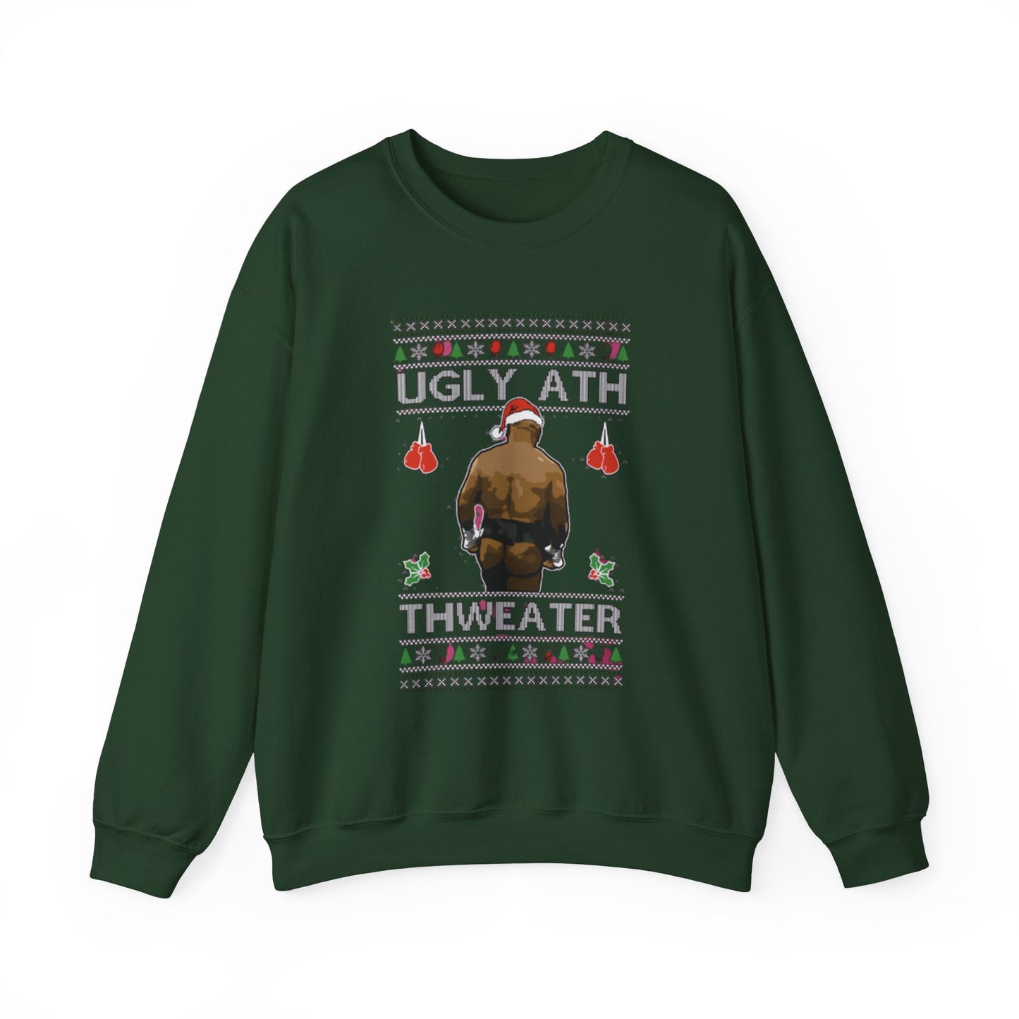 Ugly  Christmas Sweater Ugly Ath Fight Meme Crewneck Sweatshirt