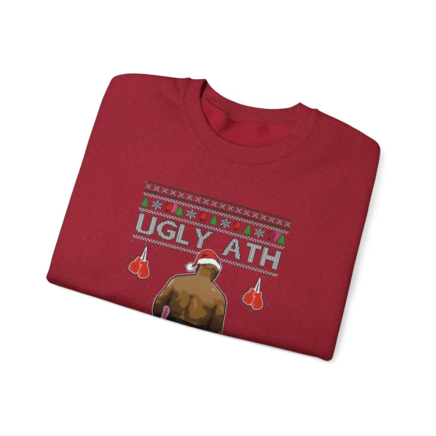 Ugly  Christmas Sweater Ugly Ath Fight Meme Crewneck Sweatshirt