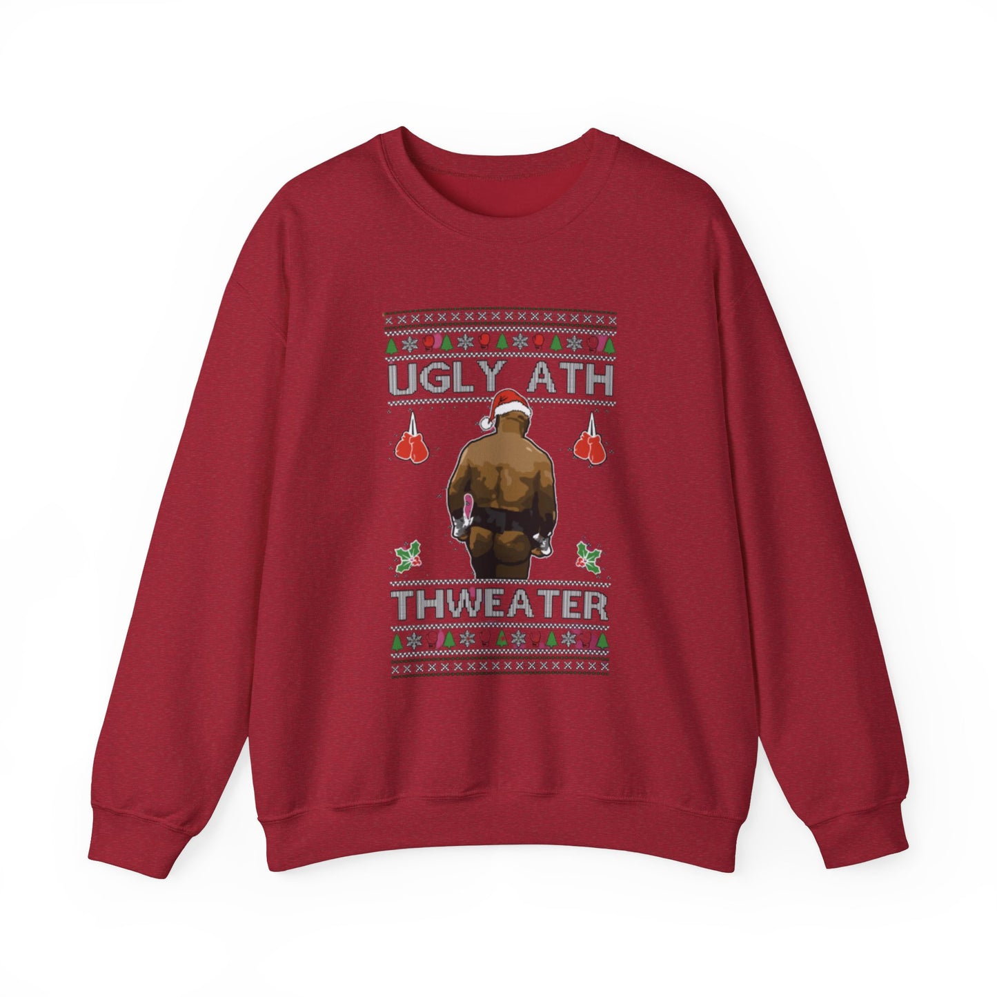 Ugly  Christmas Sweater Ugly Ath Fight Meme Crewneck Sweatshirt