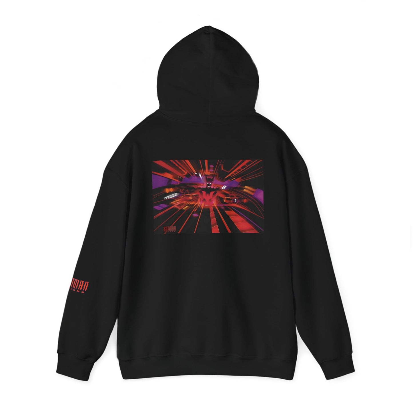 Batman Beyond Hooded Sweatshirt alternate chest bat front and back designs